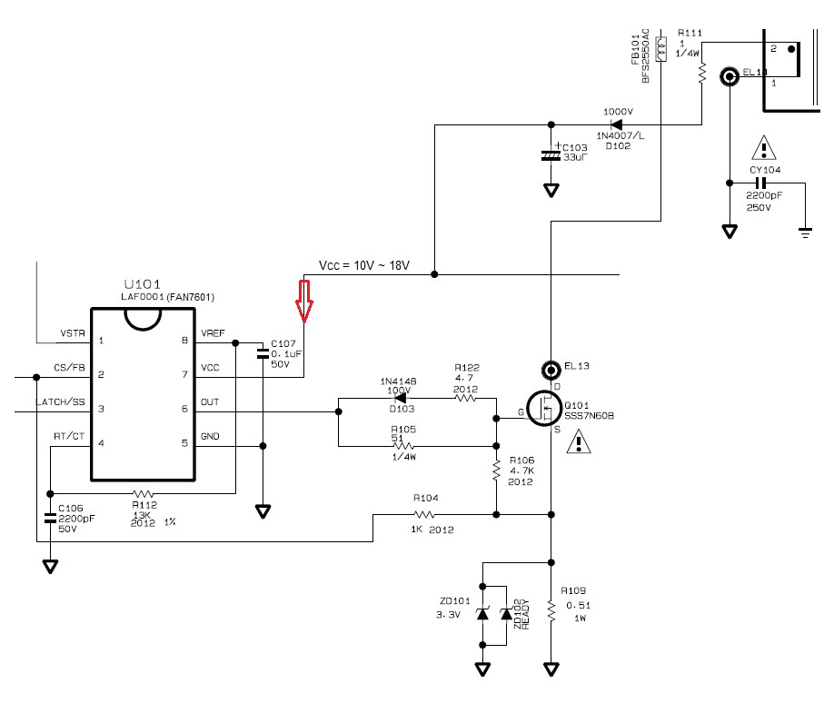 Fan7601 datasheet схема включения