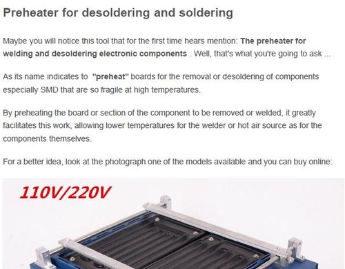 Mais informações sobre "Preheater for desoldering and soldering"