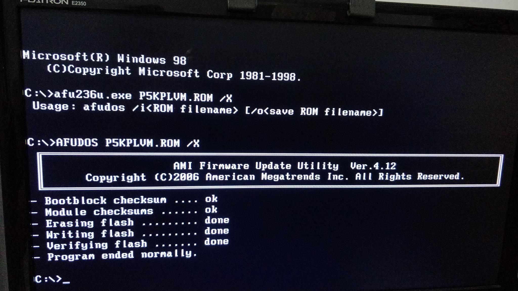 Rom id in the file is incompatible with existing bios что это