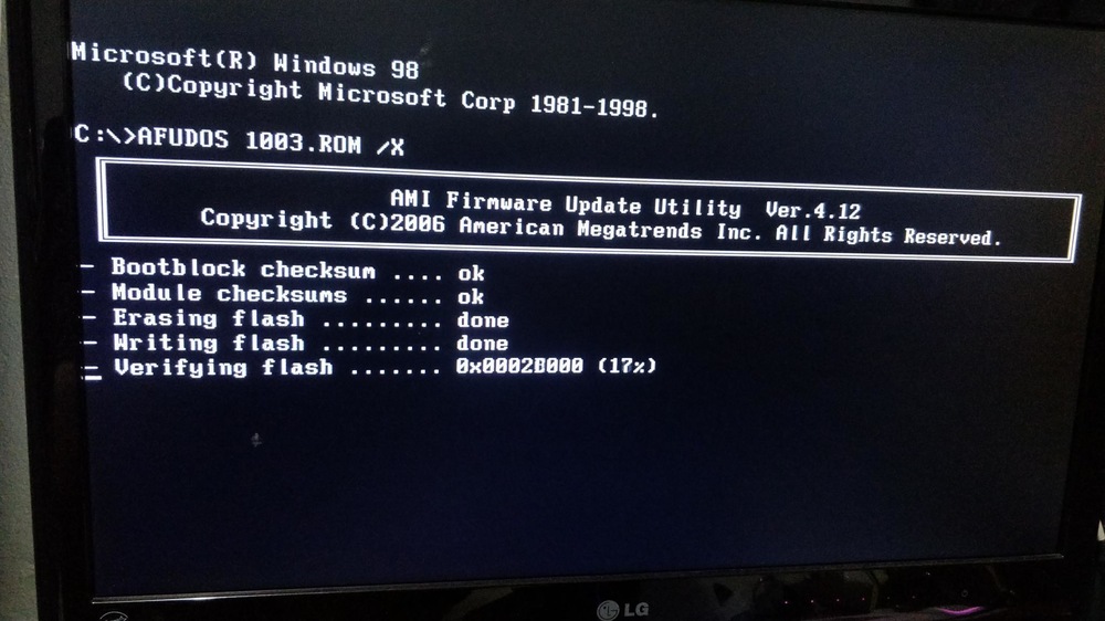 Bios does not support afu что делать