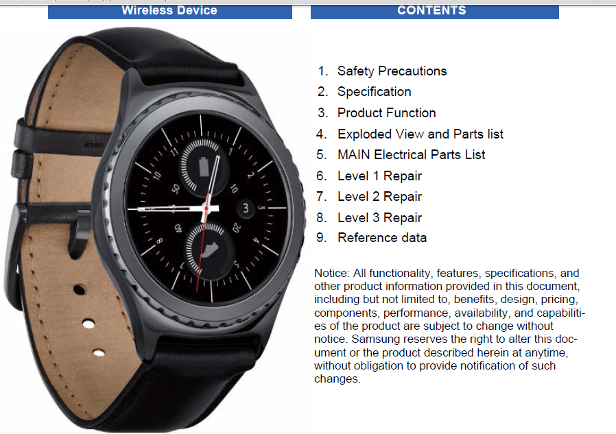 SAMSUNG SM-R735A SM-R735T Gear S2 Classic 3G - Service Manual