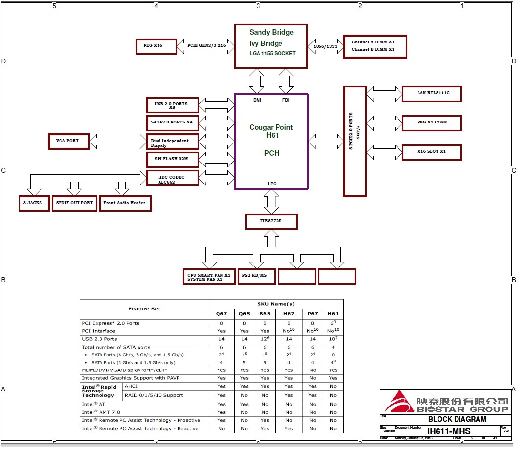 Biostar H61MGV3 Rev7.0 - Schematic