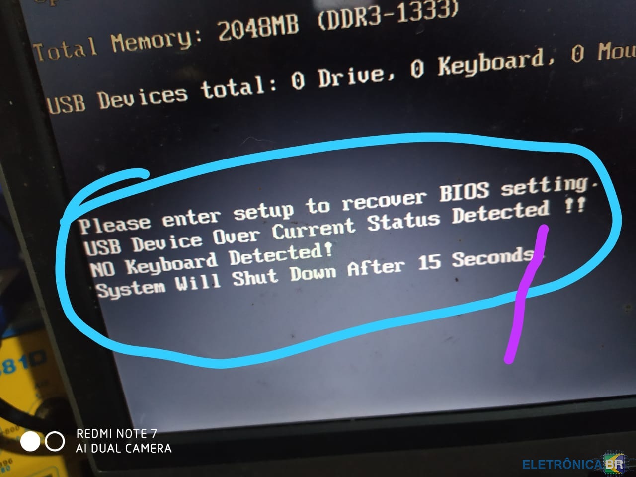 Mensagem Please enter setup to recover BIOS setting ao ligar o