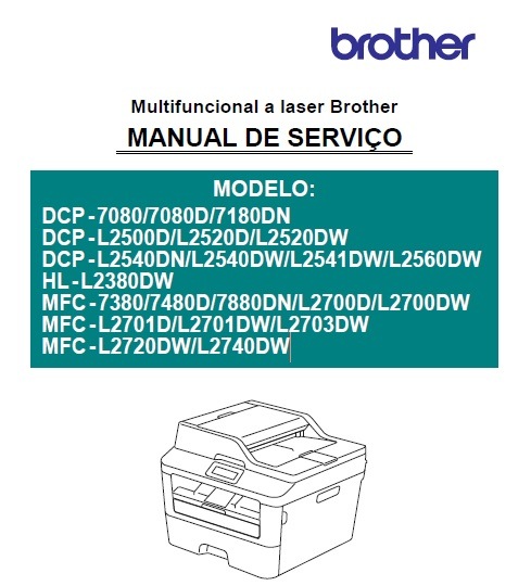 Manual de serviço Brother DCP-L2540 em Português
