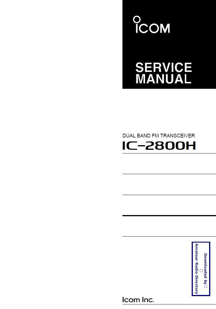 Manual de Serviço Icom IC-2800