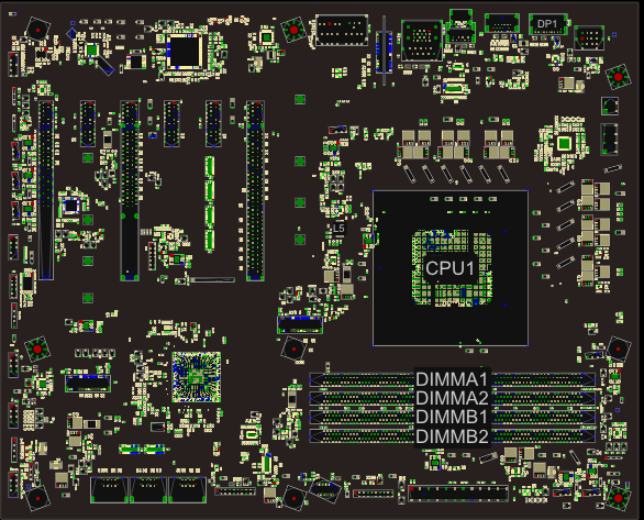 MSI MS-7B17 (MSI MPG Z390 Gaming Pro Carbon) REV 2.0 - BoardView (.CAD)