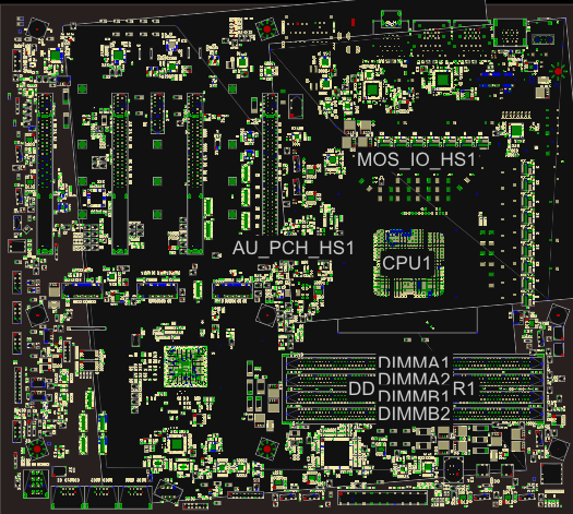 MSI MS-7A98 (MSI Z370 GODLIKE GAMING) REV 2.0 - BoardView (.CAD)