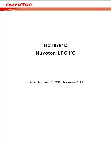 NCT6791D Nuvotron LPC I/O