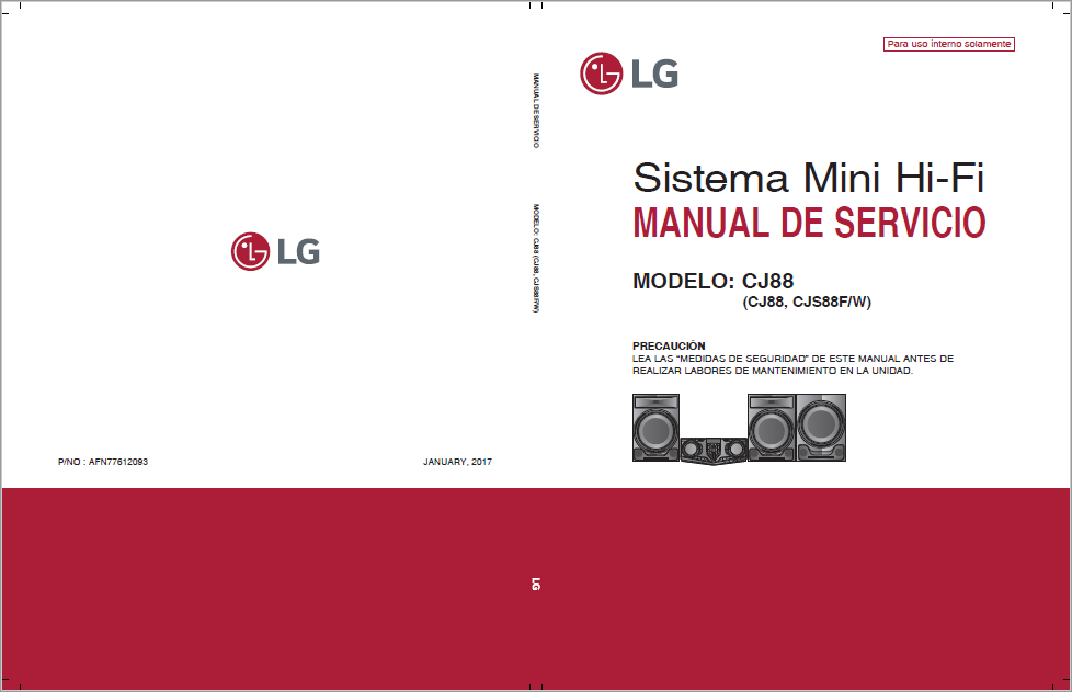 Manual de serviço mini hi-fi LG CJ88 CJS88F/W