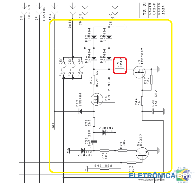 TsShara - UPs 2000 pro  - placa ts-70 carbonizando resistor