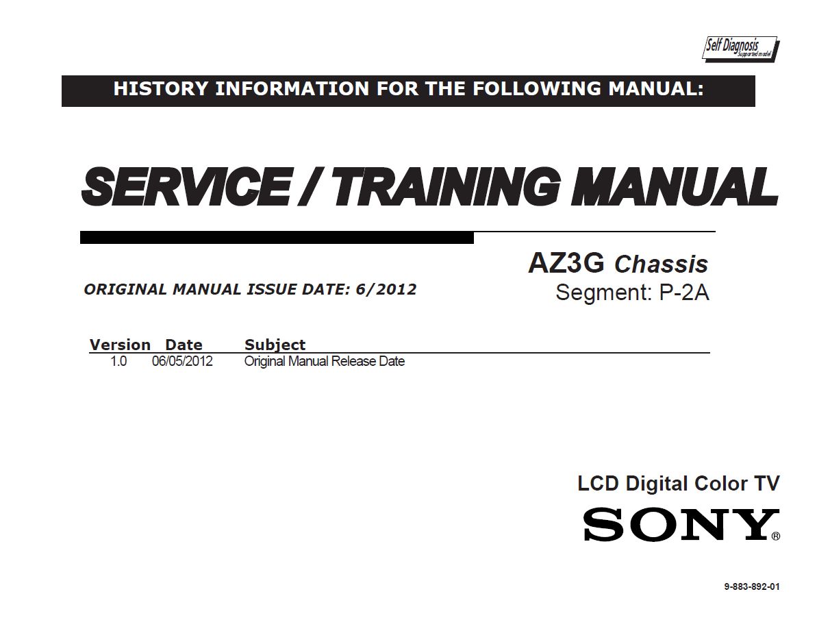 Sony KDL-32EX655, KDL-40EX655 e KDL-46EX655, AZ3G Chassis Segment P-2A, Commander RM-YD079 - BRAZIL