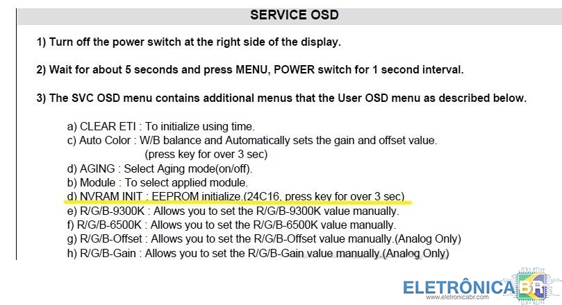 LG W2243S-PFT - Bloqueado no modo serviço