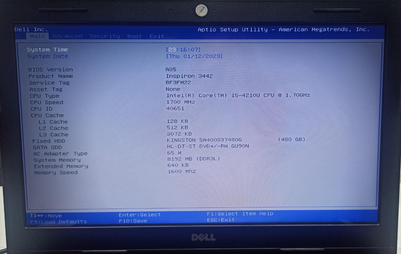 Bios Rom - Notebook Dell / Inspiron 3442 / MB 13269-1 FX3MC Rev: A00 (Região ME Limpa) Testado