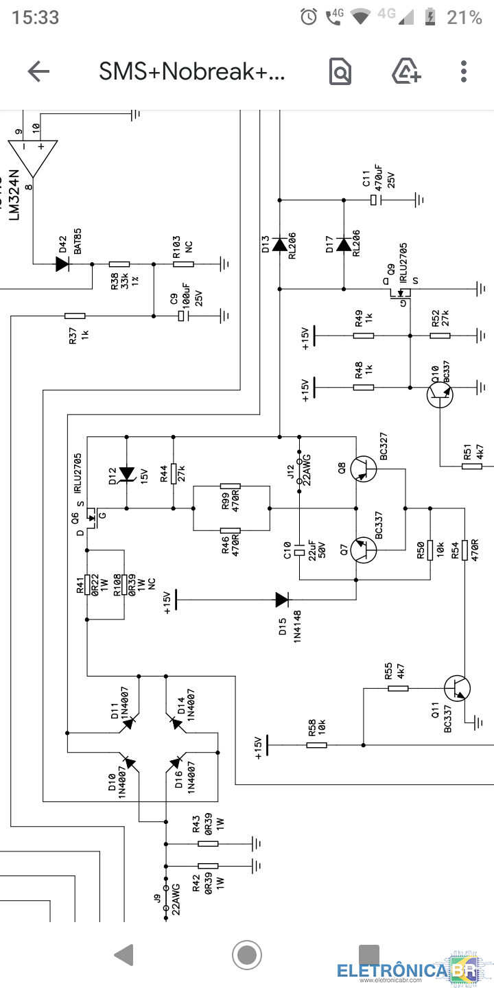 Nobreak Sms Net station ust600bi funciona mas não carrega bateria
