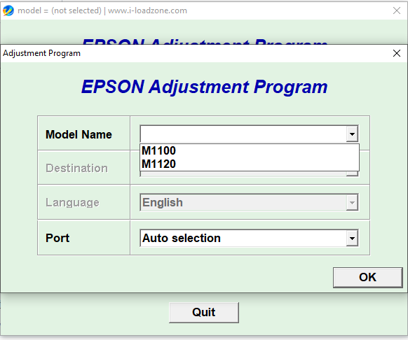 Reset Epson M1100-M1120