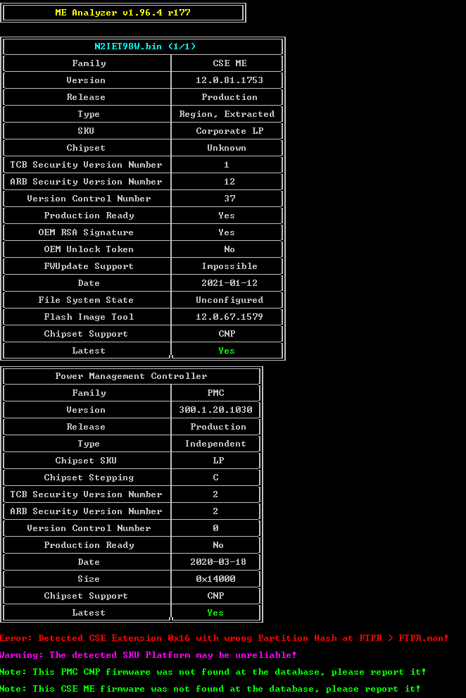 Bios T490 i5 8365U