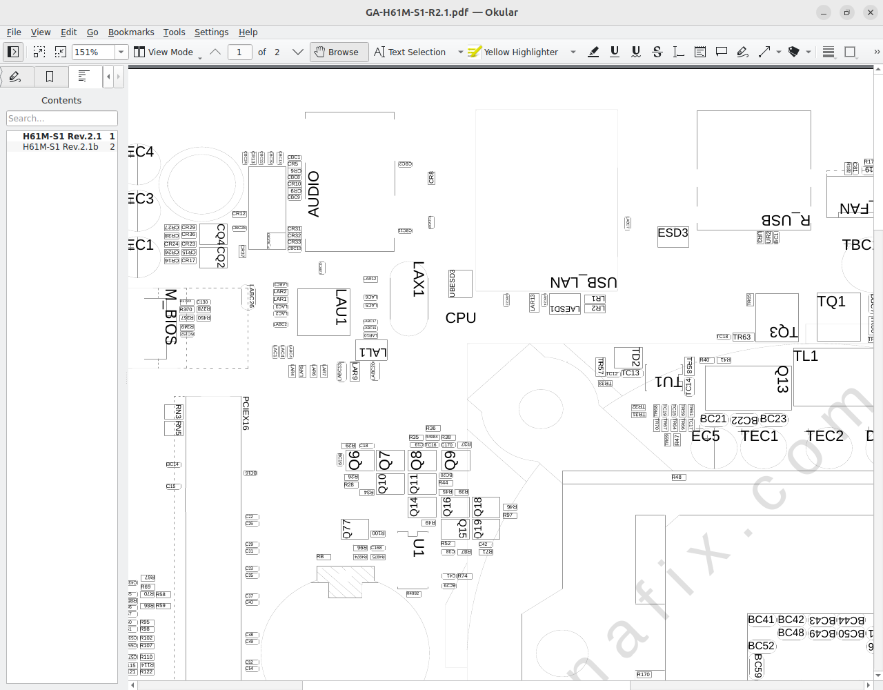 Gigabyte - GA-H61M-S1 Rev 2.1 BoardView(PDF)