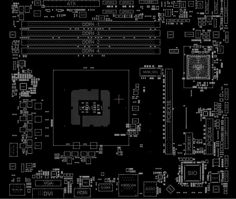 GIGABYTE B360M DS3H REV 1.02 BOARDVIEW .TVW