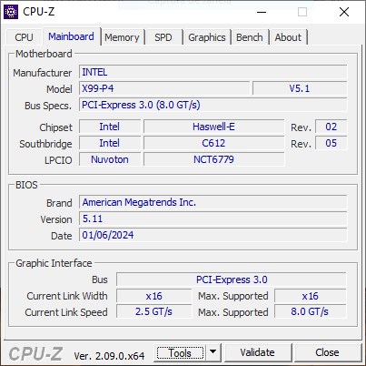 bios x99-P4 marcada como MUCAI P4