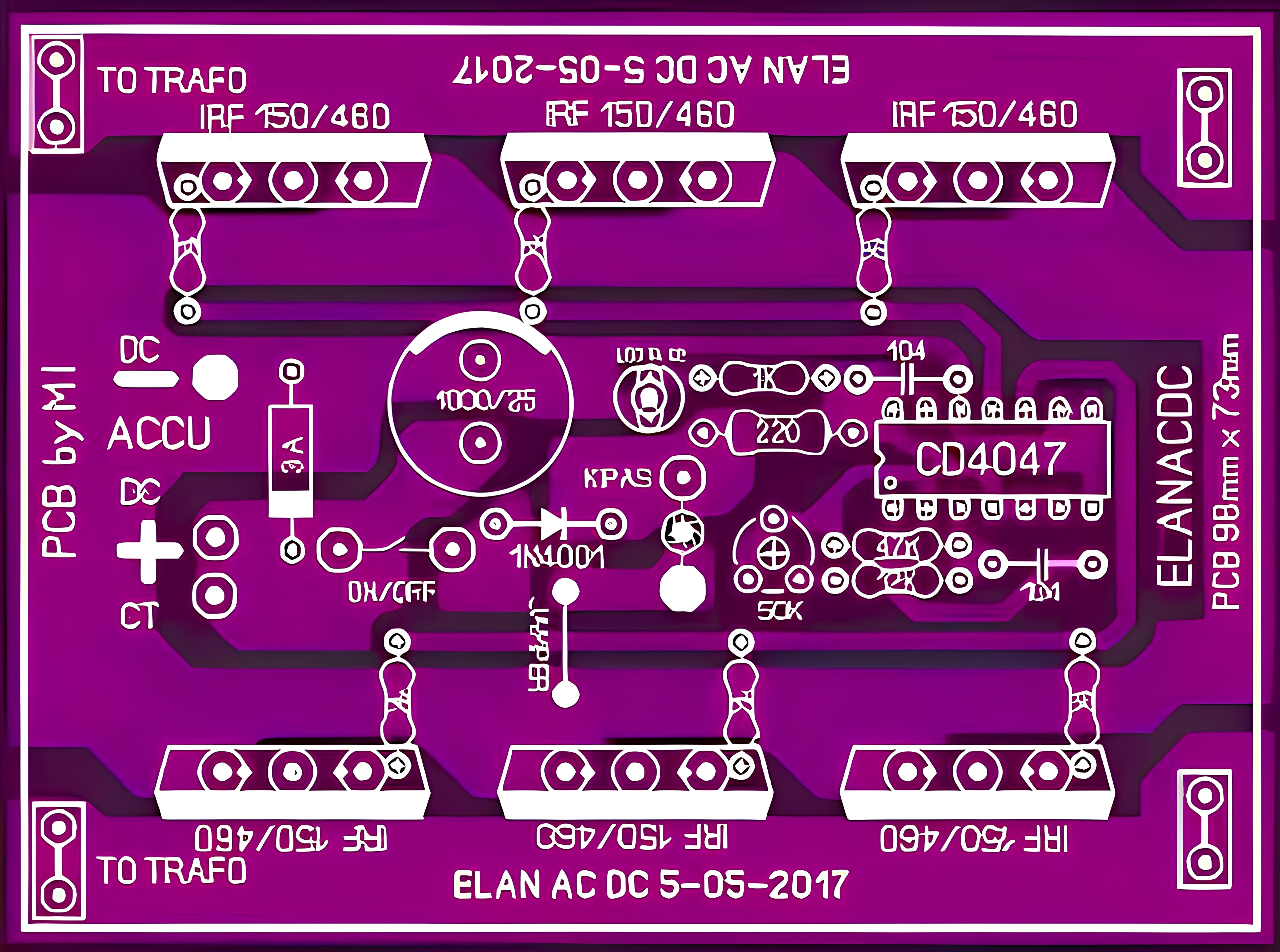 Projeto inversor de tensão DC/AC 600watts  12VOLTS 110V 220  (.DPCB) PCBDROID! !! FOTOLITO! !!