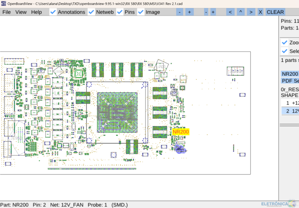 RX580 XFX - Fans travaram e queimou o Resistor NR200 - Alguém com esquema eletrico para saber se o ci controlador queimou junto?