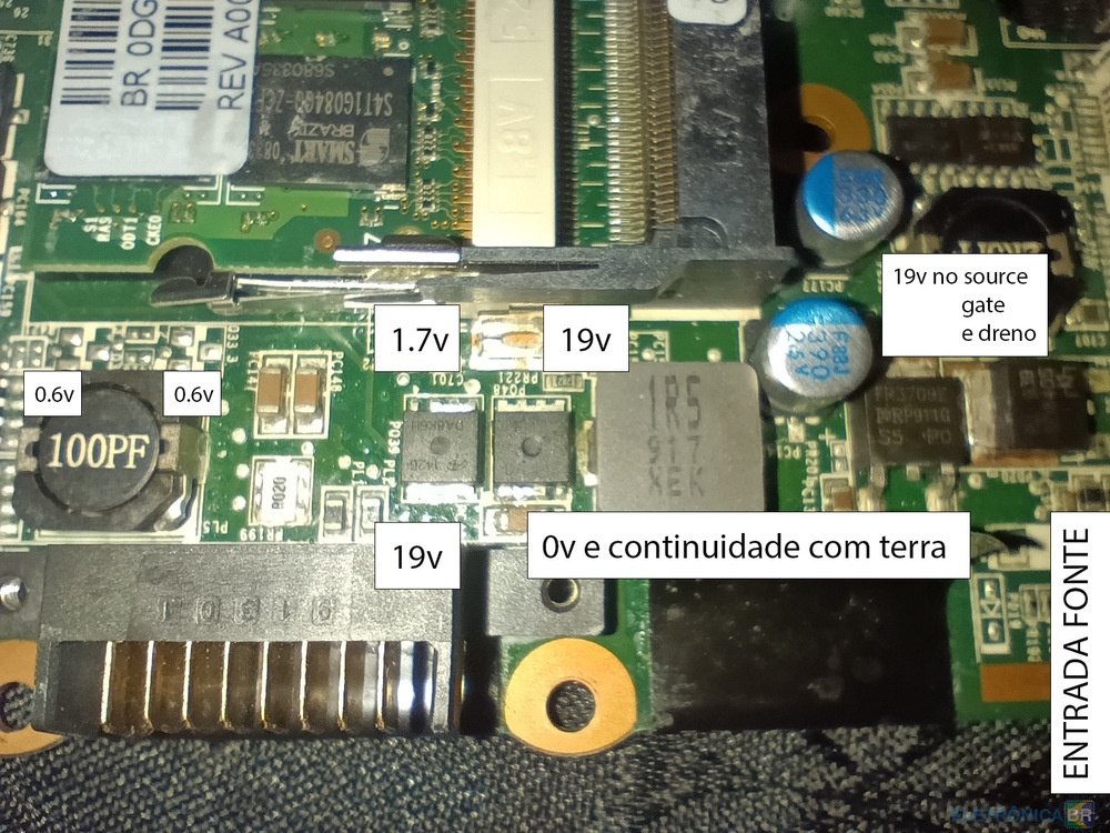 HP Pavilion dv5-2060br com luz diag piscando 1 vez