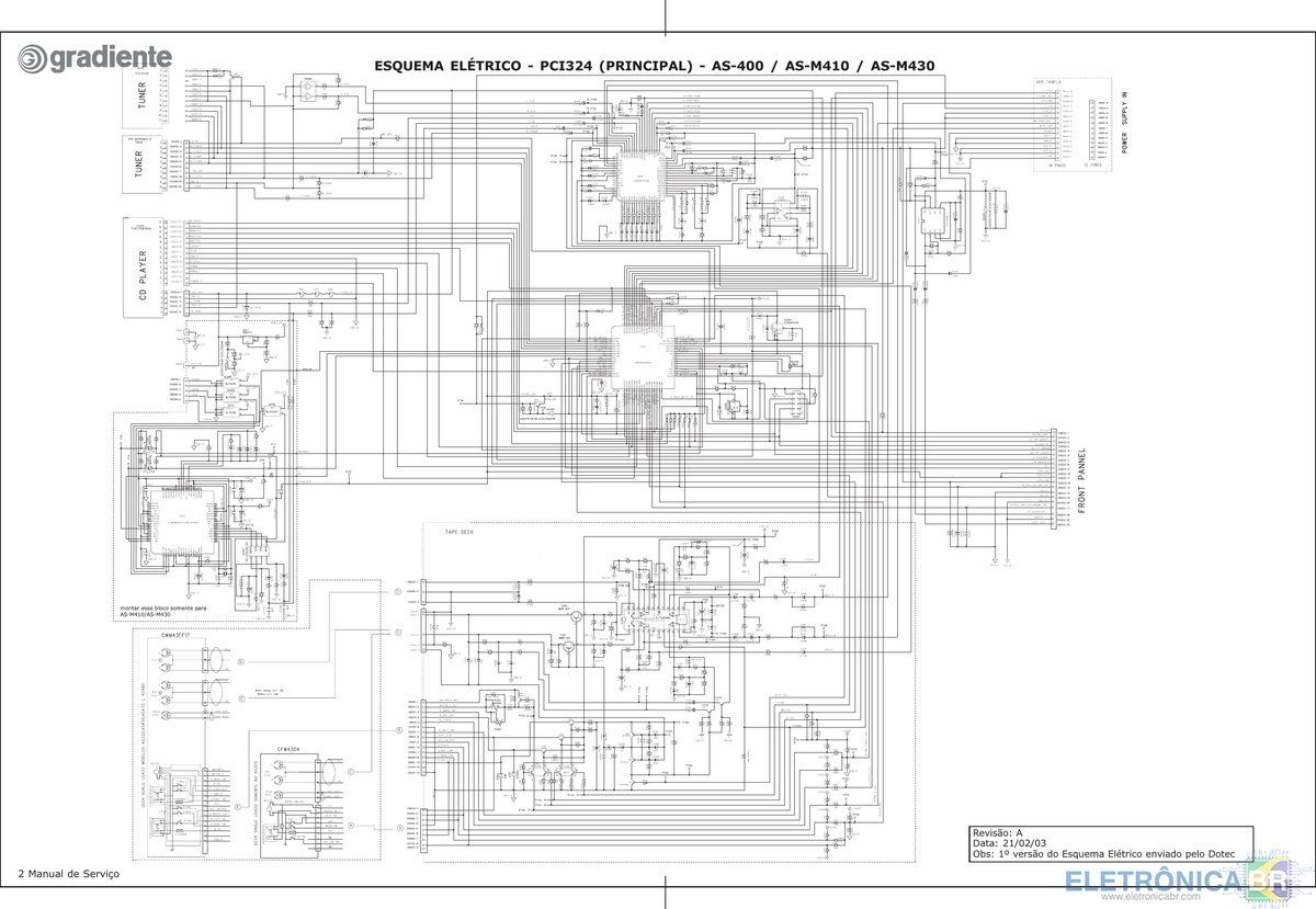 Manual de serviço Gradiente AS400, AS-M410 e AS-M430 - Schematic